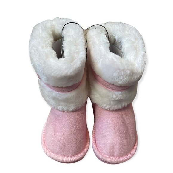 BEBE GIRLS PINK FAUR FUR TRIM WINTER BOOTS - Picture 4 of 7